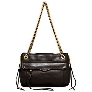 Rebecca Minkoff Black swing double Chain Handbag